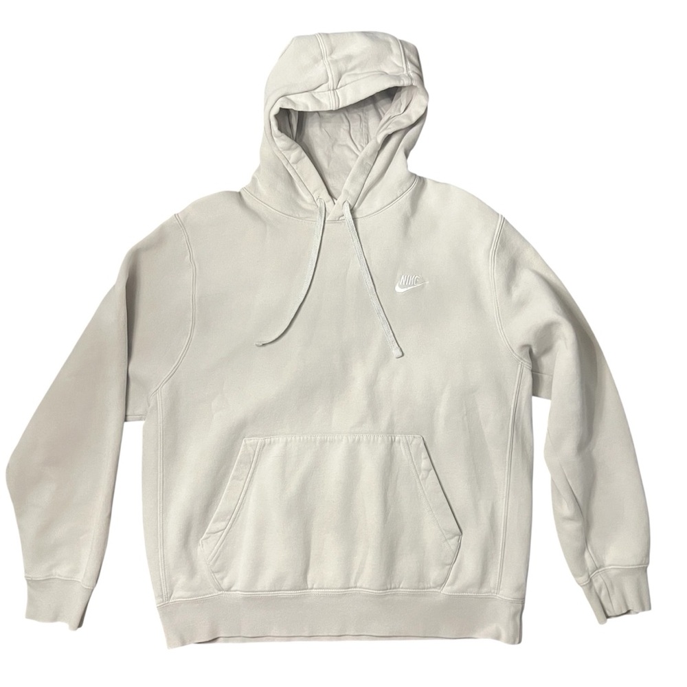 Nike Men's Swoosh Off-White/Cream Hoodie Sweatshirt size Large